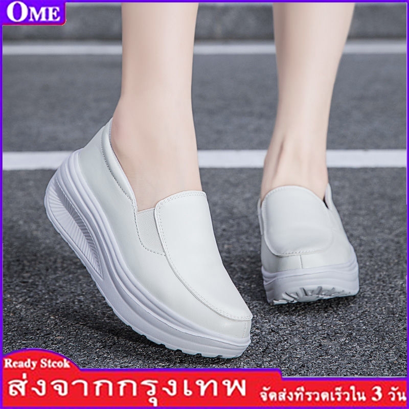 รองเท้าพยาบาล / รองเท้าสีขาว/รองเท้าหนัง/สะดวกสบายและระบายอากาศได้/ขนาดใหญ่ 41 42
