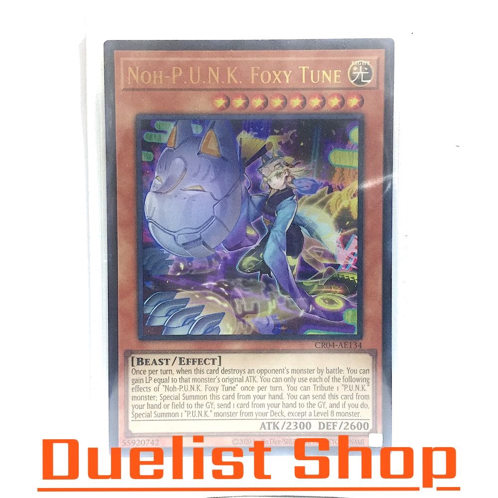 Noh-P.U.N.K. Foxy Tune (UR) Monster Light Level8 [Beast/Effect] ชุด CR04-AE134 การ์ดยูกิโอ (Yu-Gi-Oh