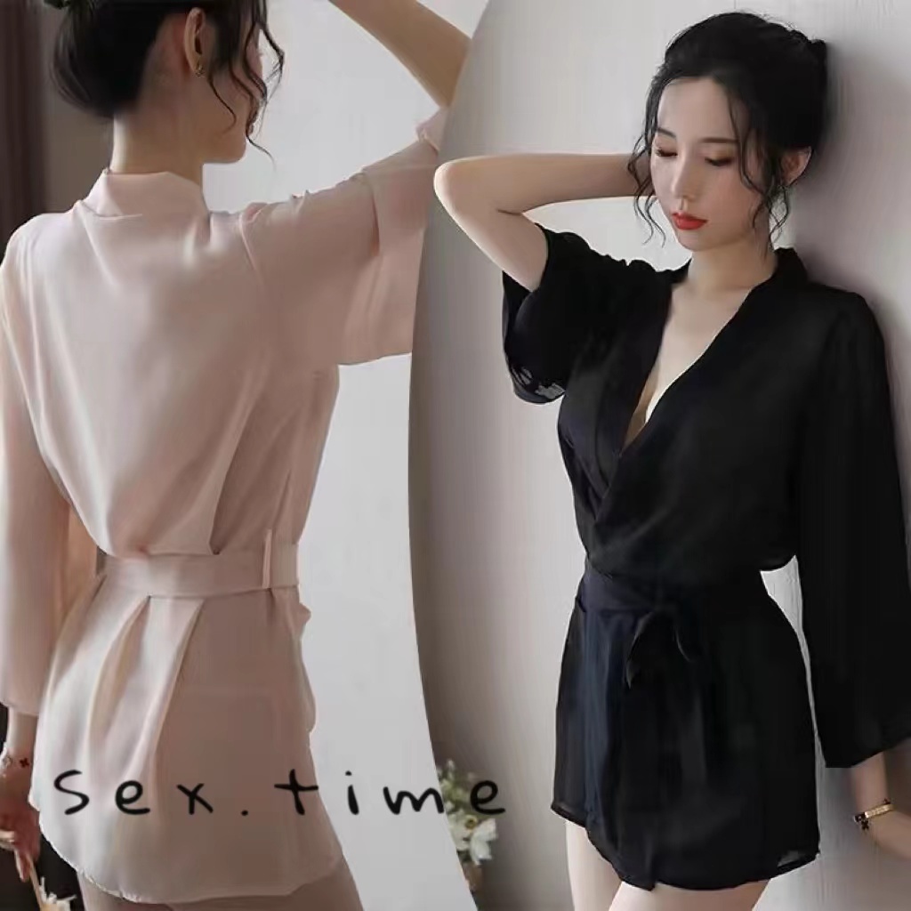 💚Sex time💜ชุดนอนสีพื้น sexy ซีทรู ชุดเดรสสายเดี่ยว ผ้าดีมาก H1132
