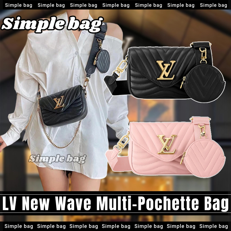 💯หลุยส์วิตตอง🍑Louis Vuitton New Wave Multi-Pochette Shoulder bag LV กระเป๋า กระเป๋าสะพายเดี่ยว #Simp