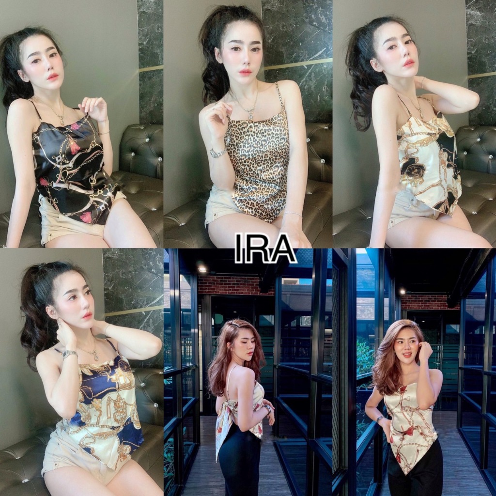 BY IRA ท็อปสายเดี่ยวทรงสามเหลี่ยมในตำนานน งานผ้าเช็ดหน้าเงาสวยมากกกก