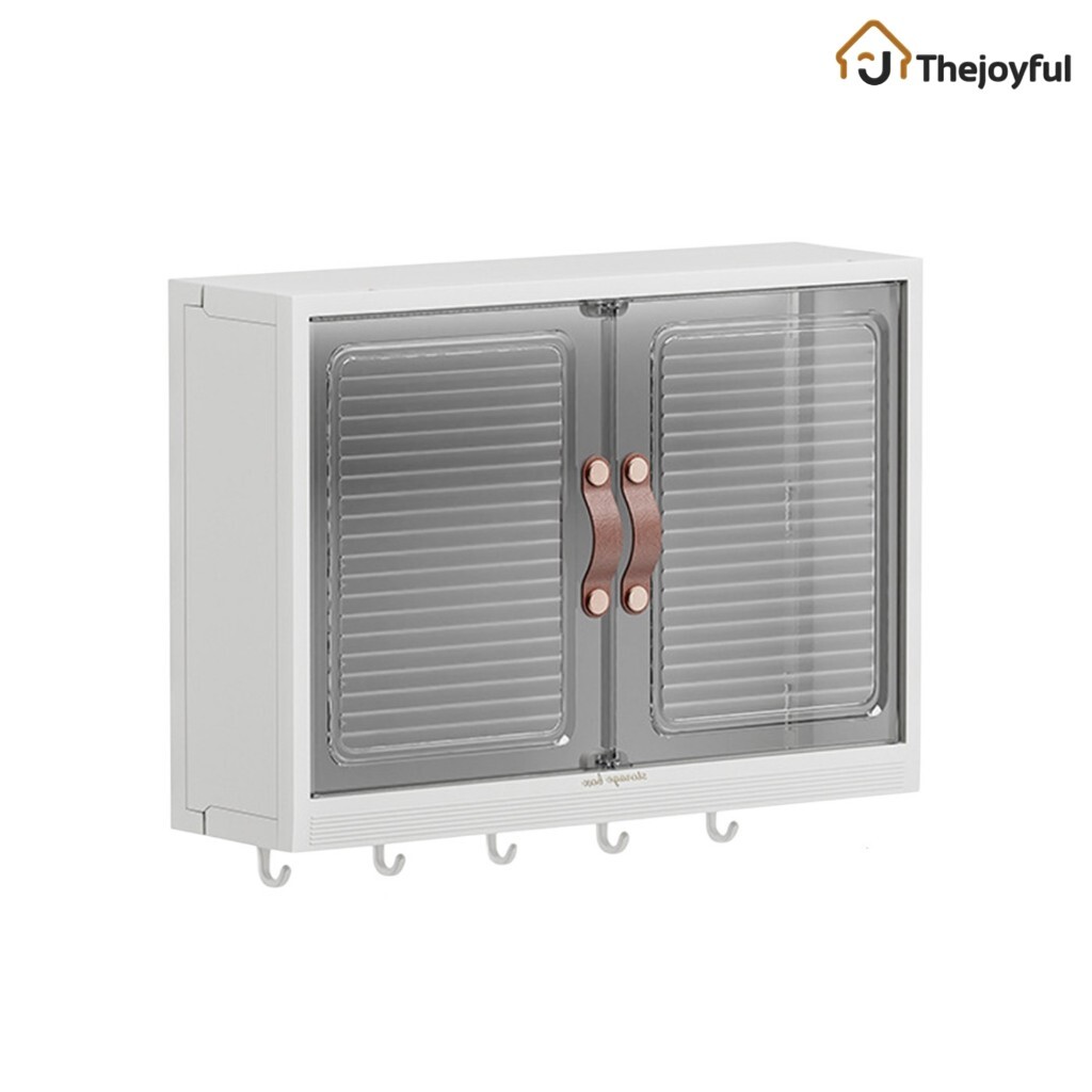 ตู้เก็บของติดผนัง กล่องเก็บของติดผนัง Storage box ไม่ต้องเจาะผนัง เปิดปิดได้ง่าย Thejoyful