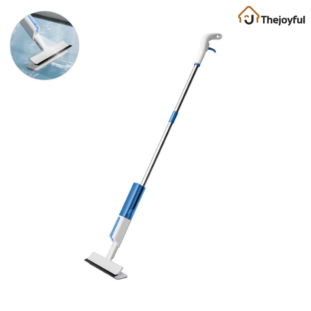 แปรงทำความสะอาด ไม้เช็ดกระจกแบบยาว ที่เช็ดกระจก glass cleaner หมุนได้ ฉีดน้ำได้ Thejoyful