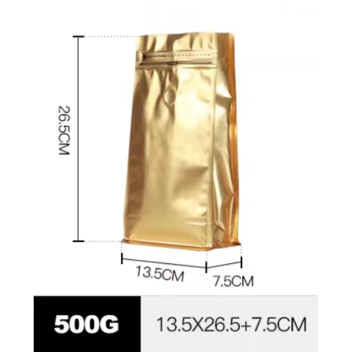 Coffee Bag ถุงบรรจุเมล็ดกาแฟ มีวาล์วระบายอากาศ มีซิปปิดล็อค ขยายด้านข้าง แบบซีล แพ็ค 50 ใบ - รูปที่ 4