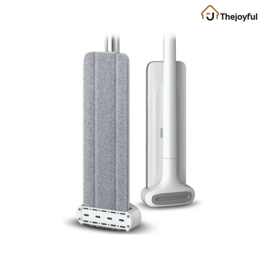 ไม้ถูพื้นแบบรีดน้ำ ม็อบถูพื้น Flat mop หมุนได้ 30องศา ฟรีผ้าม็อบ กว้าง 32ซม. 36ซม. Thejoyful
