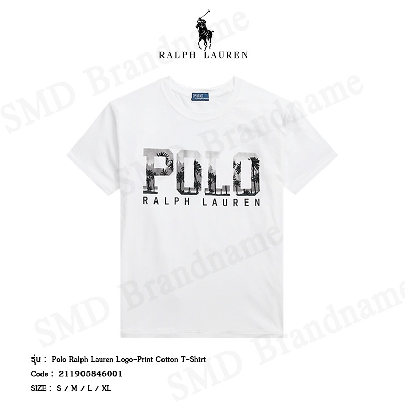 Polo Ralph Lauren เสื้อยืด รุ่น Polo Ralph Lauren Logo-Print Cotton T-Shirt Code: 211905846001