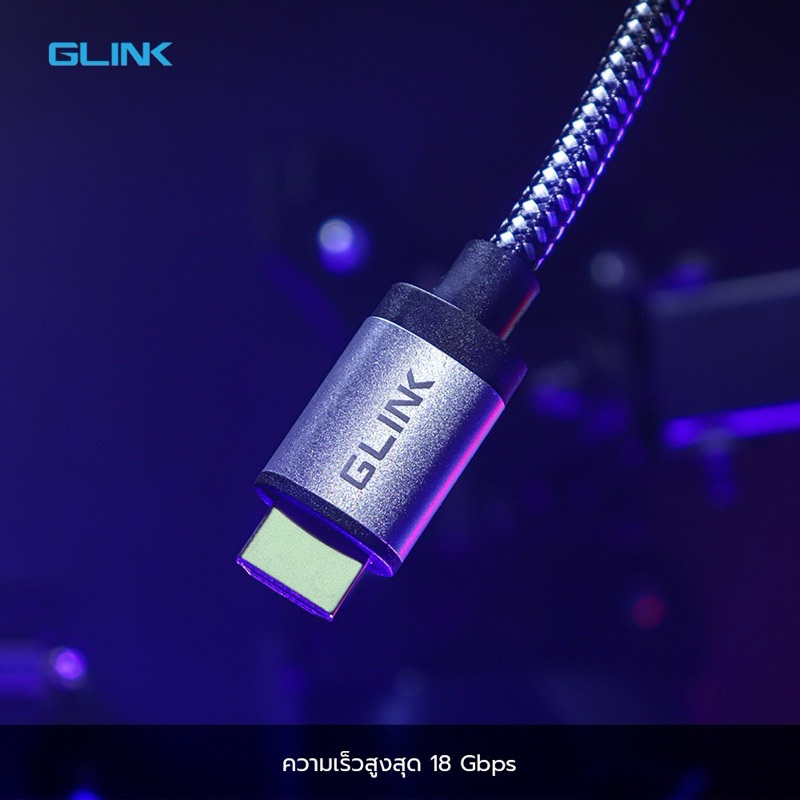 GLINK GL-201 HDMI 2.0 ความยาวสาย 1.8/3/5M สายถัก คุณภาพดี 4K Ultra HD Resolution