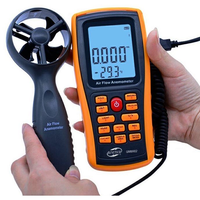 Digital Flow Anemometer GM8902 BENETECH เครื่องวัดความเร็วลม CFM CMM บันทึกข้อมูล ต่อ COMPUTER ได้