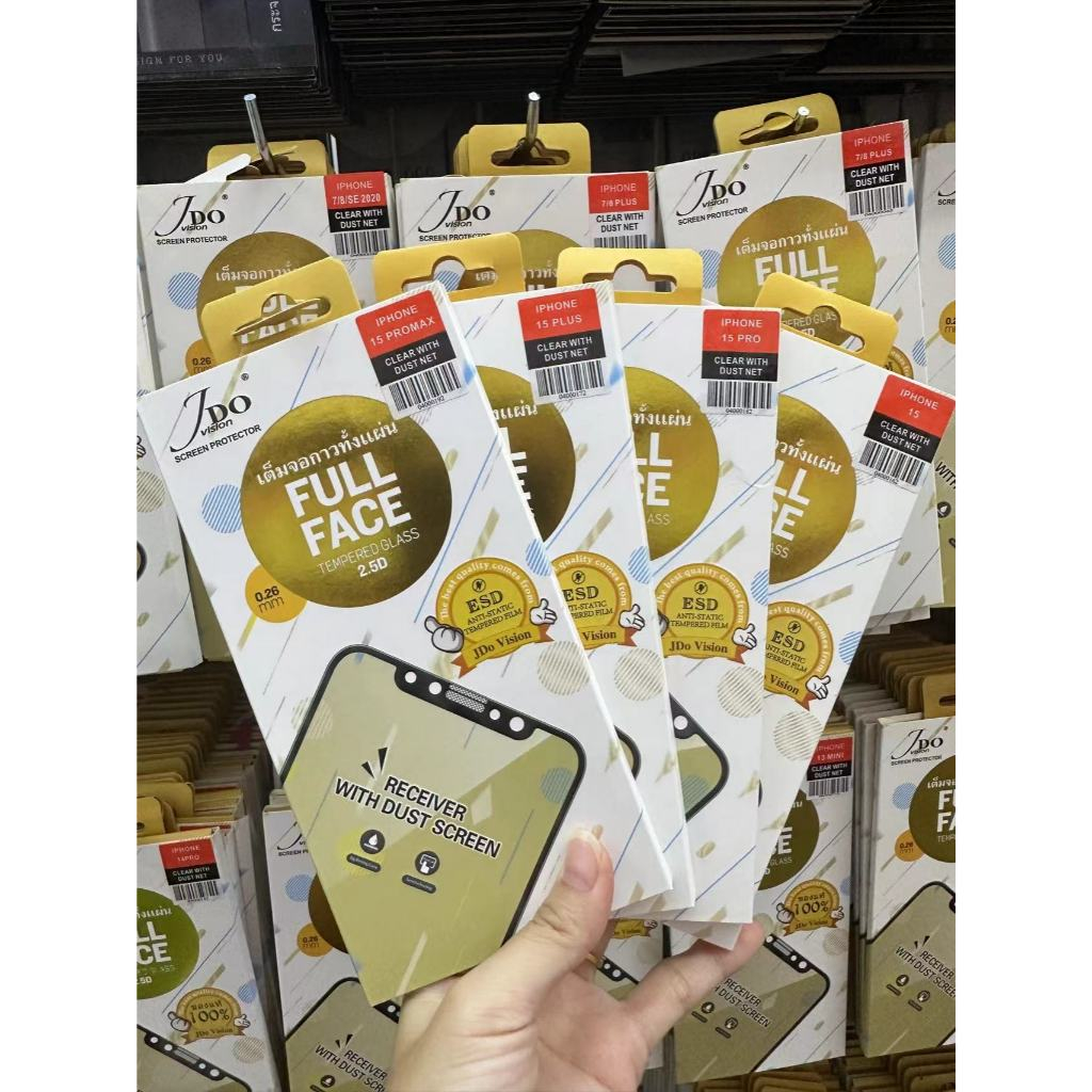 ฟิล์มกระจกเต็มจอ กันฝุ่นลำโพง สำหรับ iPhone 11 13 12Mini 12 Pro Max Invisible endless film JDO vision