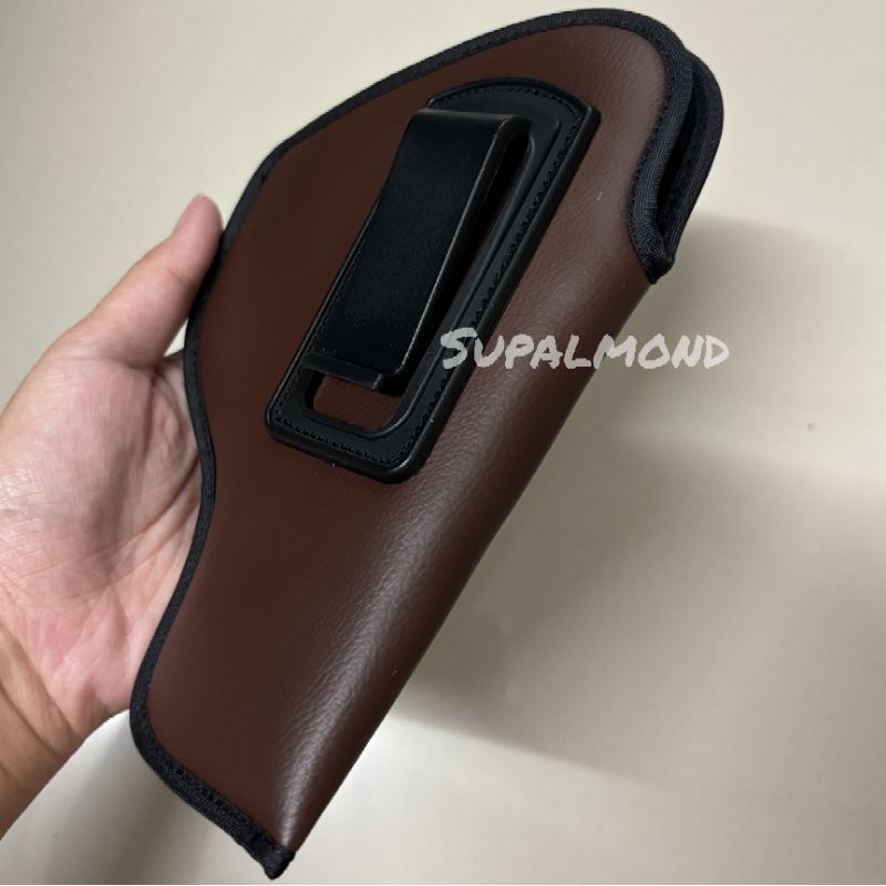 ซองปืนพกซ่อน (ใช้พกด้านใน) หนังเทียมสีดำและสีน้ำตาล ตะขอพลาสติก รุ่น glock19,17,26, Sig p320, p365,CZ,92F,1911,PX4,7.65 - รูปที่ 2