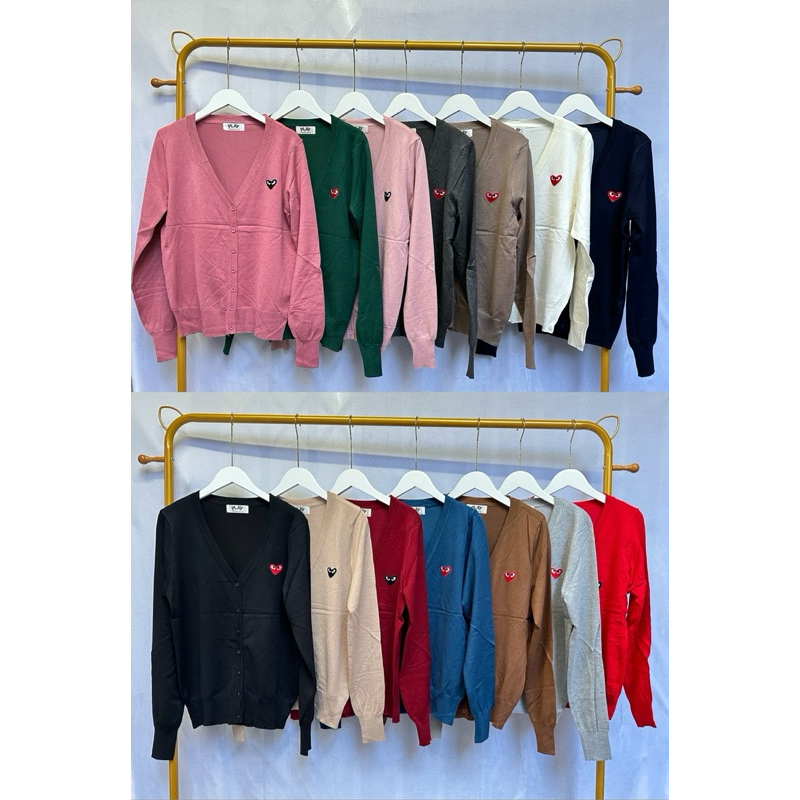 คาร์ดิแกนปักหัวใจ ใส่คลุมร้อน คลุมหนาวได้หมด
