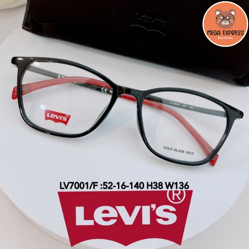 กรอบแว่นตา ผู้ชาย Levi's LV 7001 แท้ พร้อมเลนส์ ตัดแว่น สายตาสั้น ยาว แว่นกรองแสง บลูบล็อก ออโต้ ตัด