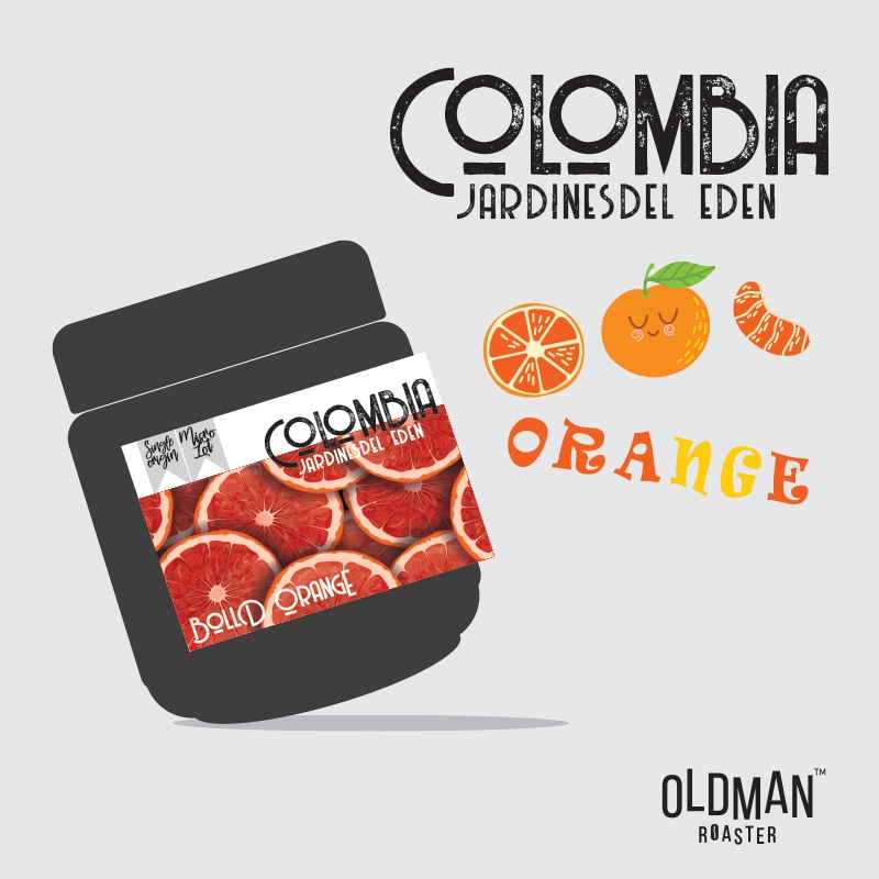 เมล็ดกาแฟ COLOMBIA BOLLD ORANGE (คั่วอ่อน) กระปุก 200 g