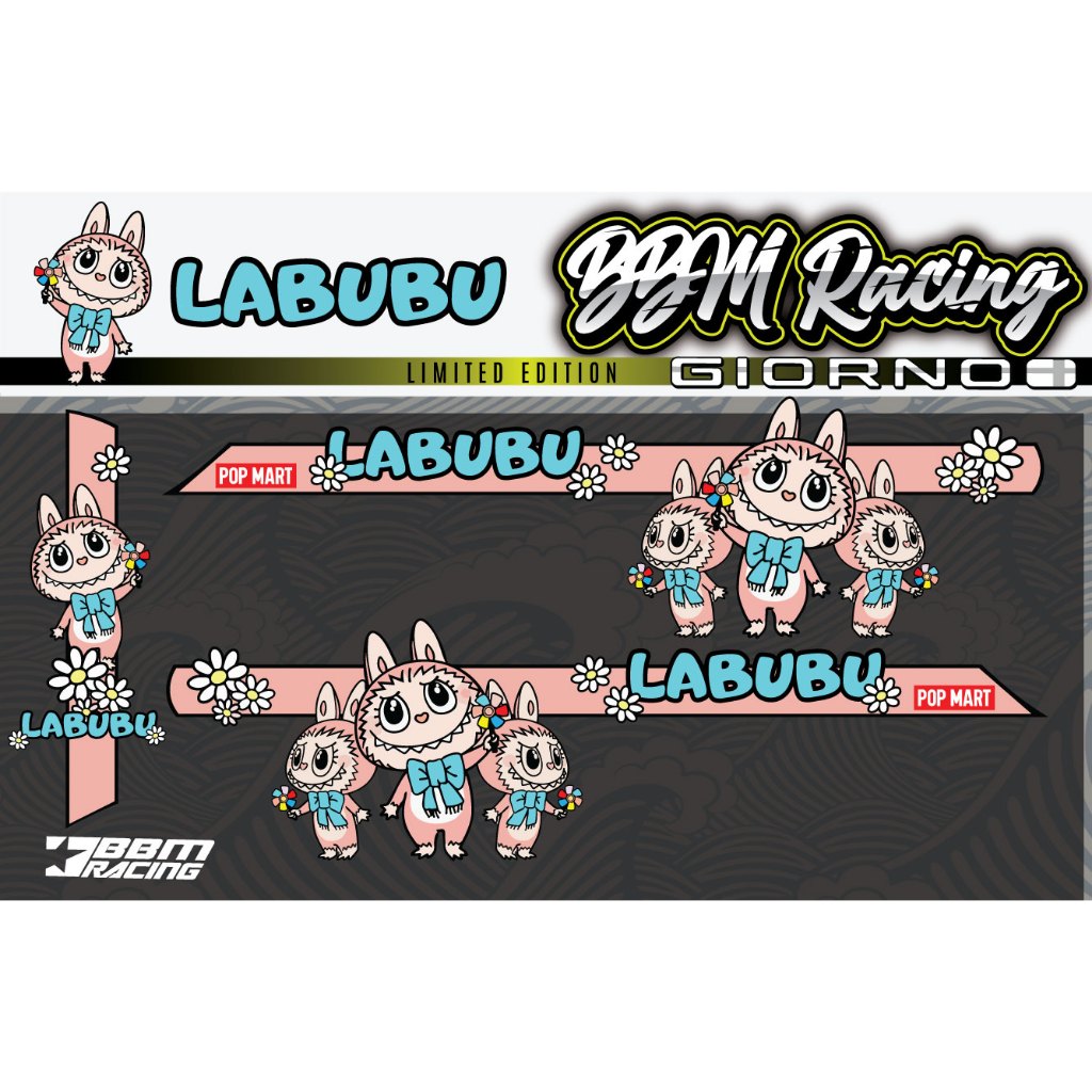 สติ๊กเกอร์ ติดรถ Giorno+ ลาย LABUBU ลาบูบู้ V.2