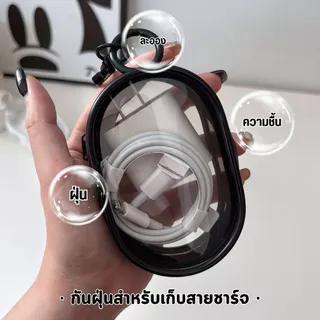 กล่องบรรจุสายข้อมูล กล่องเก็บสายเคเบิล หูฟัง ทรงกลม แบบใส พกกุญแจ ลิปสติก พาง่าย สําหรับเดินทาง กลางแจ้ง