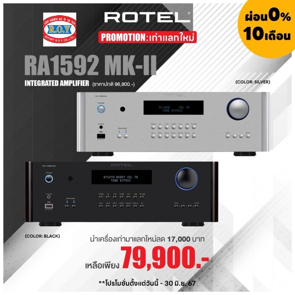 ROTEL RA1592 MKII  integrated amplifier  200W/Ch