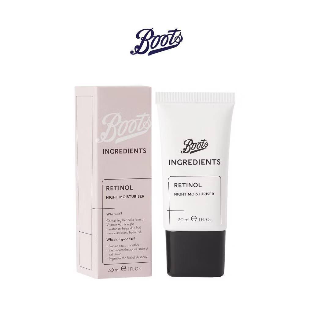 Boots Ingredients Retinol Night Moisturiser บู๊ทส์ อินกรีเดียนส์ เรตินอล ไนท์ มอยส์เจอร์ไรเซอร์ 30 M