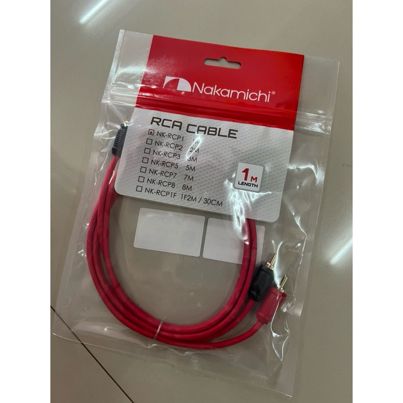129บาท ยาว 1เมตร สายสัญญาณทองแดงแท้ ยี่ห้อ NAKAMICHI ใช้ได้ทั้งบ้านและรถยนต์
