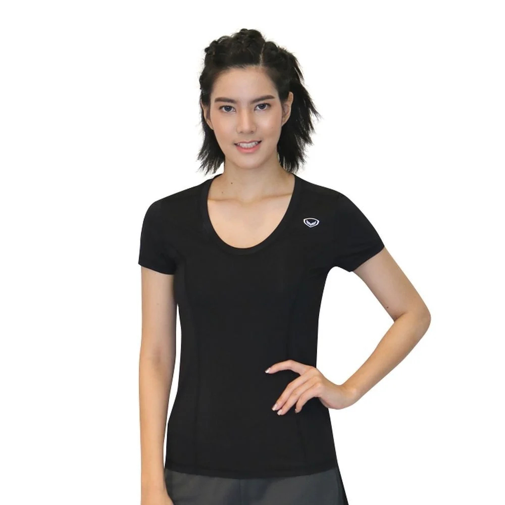 GRAND SPORT เสื้อคอกลมหญิงตัดต่อตาข่าย รหัส : 028385