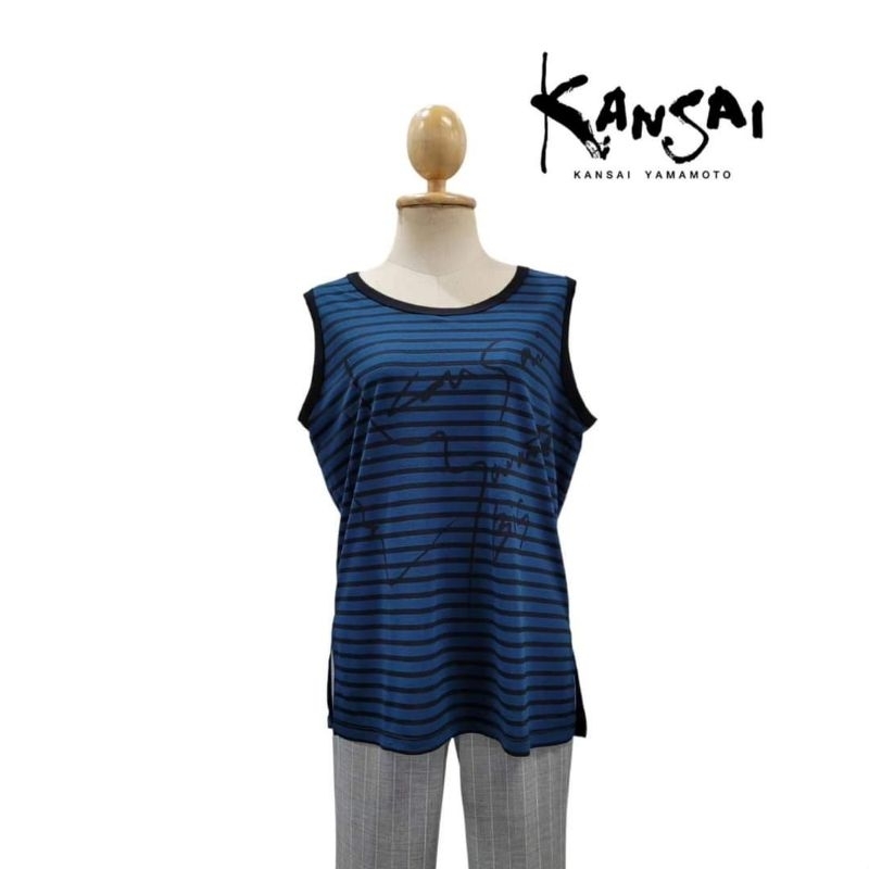 Kansai Yamamoto Bis Striped Sleeveless Top