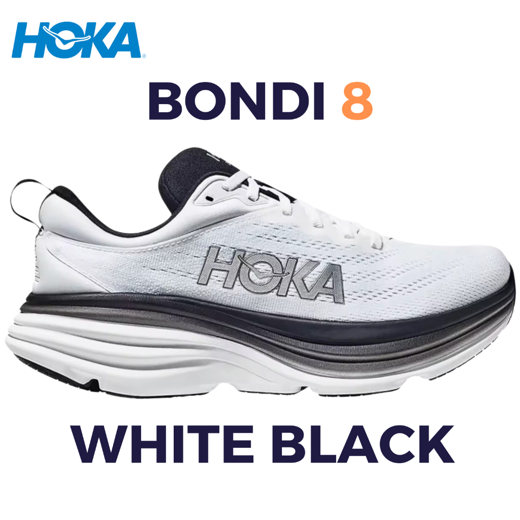 รองเท้าวิ่ง Hoka Bondi 8 WhiteBlack