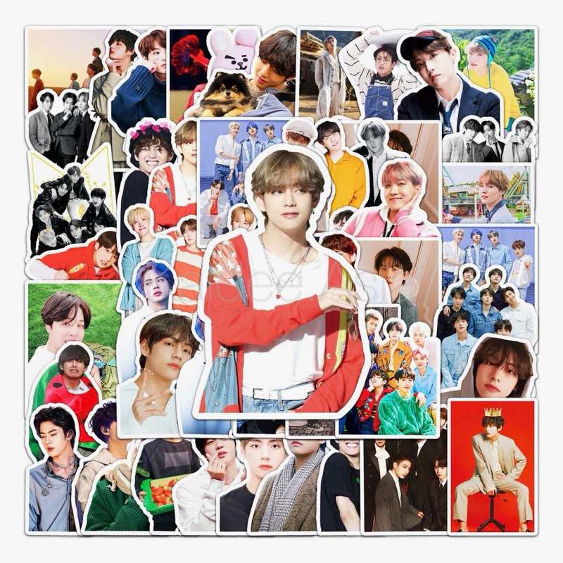 ขายดี Sticker S69 สติกเกอร์กันน้ำ ลาย BTS สำหรับตกแต่ง งาน DIY จำนวน 50 ชิ้น