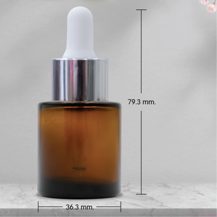 ขวดแก้วดรอปเปอร์ สีชา GB20-T*20ml สำหรับบรรจุน้ำมันหอมระเหย ใส่สารสกัดของเหลว เอสเซ้น ขวดแก้วแบ่ง glass bottle