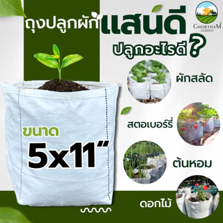 ถุงเพาะปลูก 1 กิโล ตราแสนดี เพาะชำ ปลูกผัก ระบายน้ำดี รากเดินไว​ ใช้ทนนานได้​ 8​ ปี
