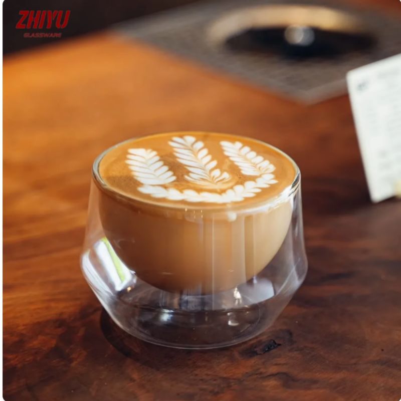 💕Hot Sale💕 KRUVE ถ้วยกาแฟ 2 ชั้น แก้วทนความร้อน บางเบา หรูหรา ลาเต้แก้วเข้มข้น ทรงสูง สกัดจากอิตา - รูปที่ 4