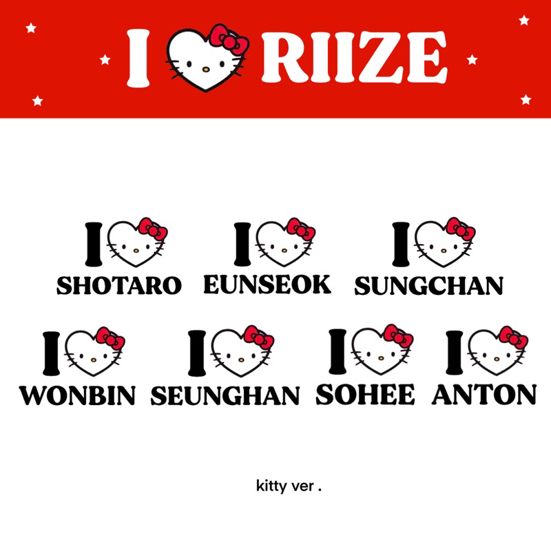 STICKER I ♥️ RIIZE KITTY VER. ( พร้อมส่ง )