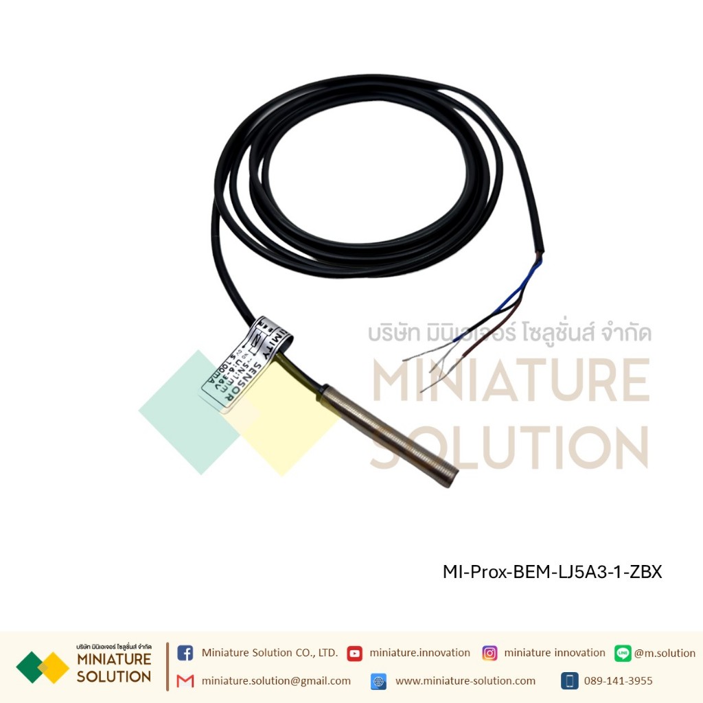 BERM Proximity Switch พร็อกซิมิตี้เซนเซอร์ Model : BEM-LJ5A3-1-Z/BX M5, ระยะ 1mm, 3wire, NPN, NO, Shielded 6-36VDC