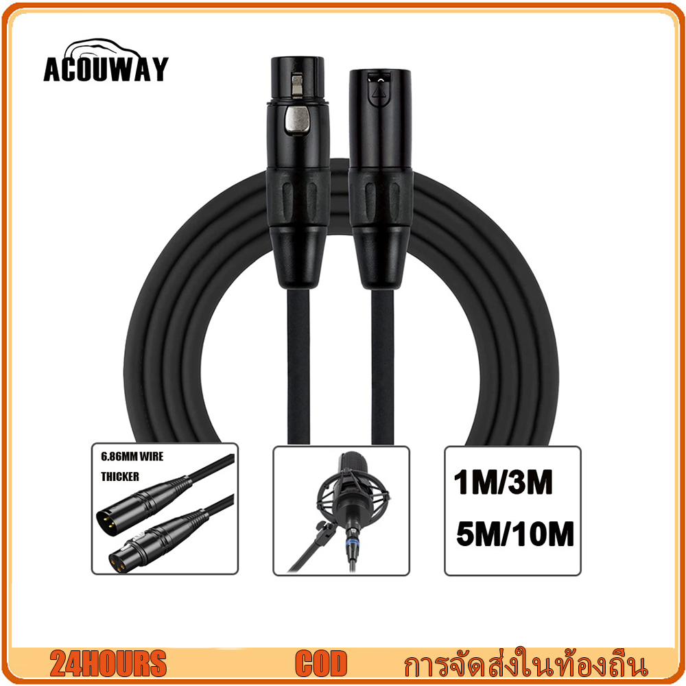 Xlr สายเคเบิลไมโครโฟน Xlr ตัวผู้ เป็นตัวเมีย Xlr M F 3Pin 1 เมตร 3 เมตร 5 เมตร 10 เมตร สายเคเบิล Can