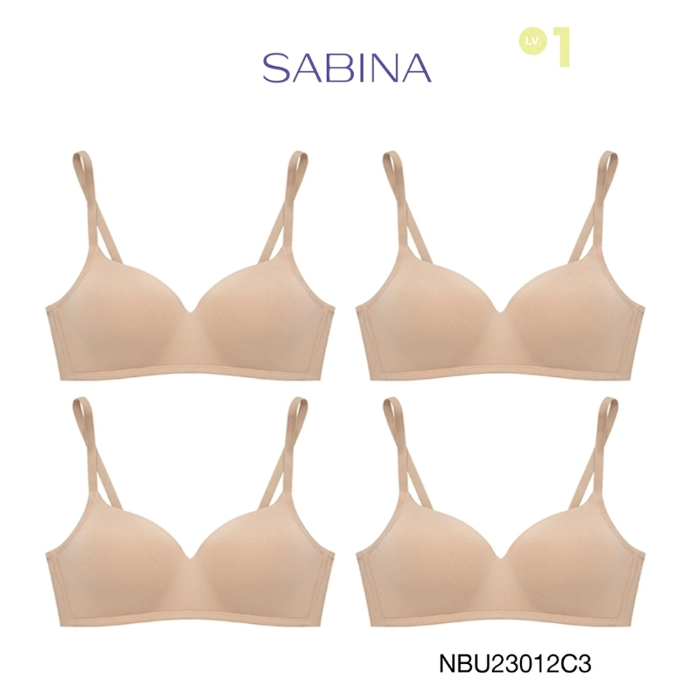 Sabina เสื้อชั้นใน (Set 4 ชิ้น) รุ่น Pretty Perfect Level 1 เสื้อชั้นใน ไร้โครง รหัส NBU23012C3 - สี