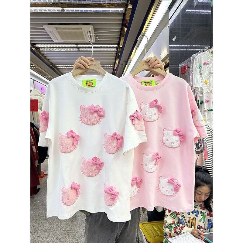 เสื้อยืด Hello Kitty แต่งโบว์จริงน่ารักก