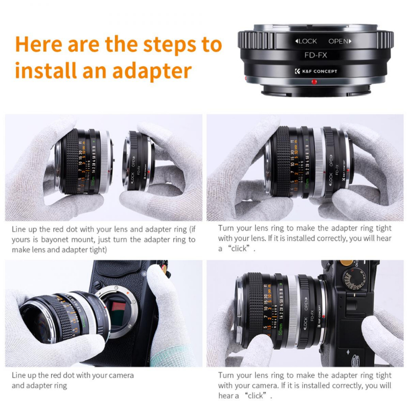 K&F Canon FD FL Lenses Adapter to Fujifilm X series Mount Camera (KF06.108)