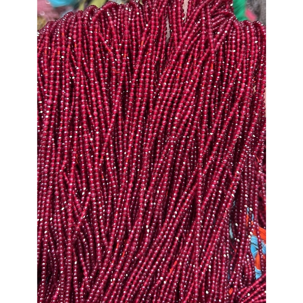 Red Garnet 2mm Bead ลูกปัดโกเมนแดง 2 มม. สำหรับปกป้องและสำแดง