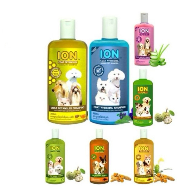 ION HERBAL PET SHAMPOO  ไออ้อน แชมพูและครีมนวดสมุนไพร​สำหรับสัตว์เลี้ยง 500 ml.