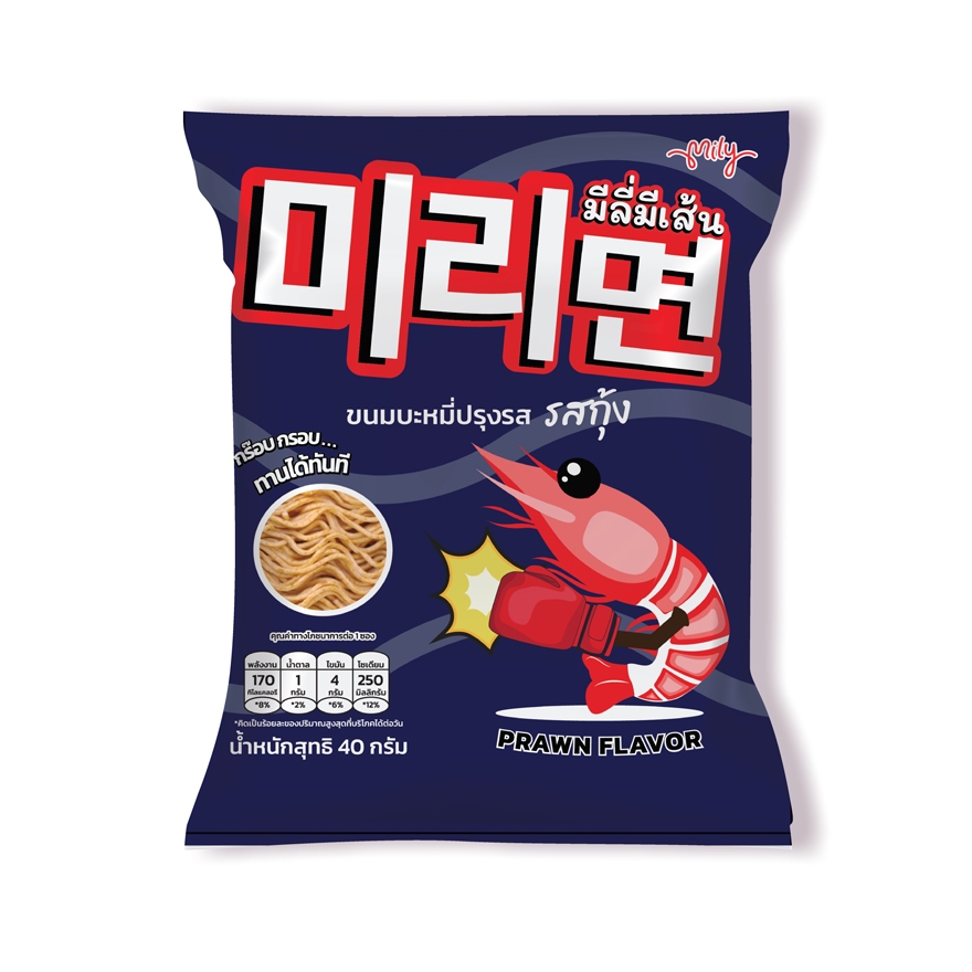Mily มีลี่มีเส้น รสกุ้ง ขนาด 40 กรัม