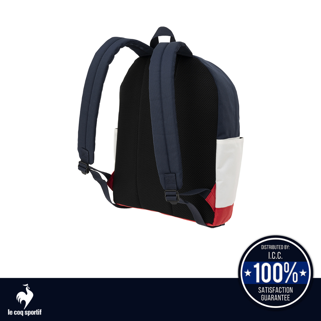 le coq sportif กระเป๋าเป้ สีกรม-ขาว-แดง (Backpack, กระเป๋าเป้, กระเป๋าสะพาย, bag, lecoq, เลอค็อก)