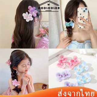 ในไทย💖ชุด 2 ชิ้นกิ๊บดอกกล้วยไม้ผีเสื้อสีชมพูหวานสไตล์เกาหลีแ…