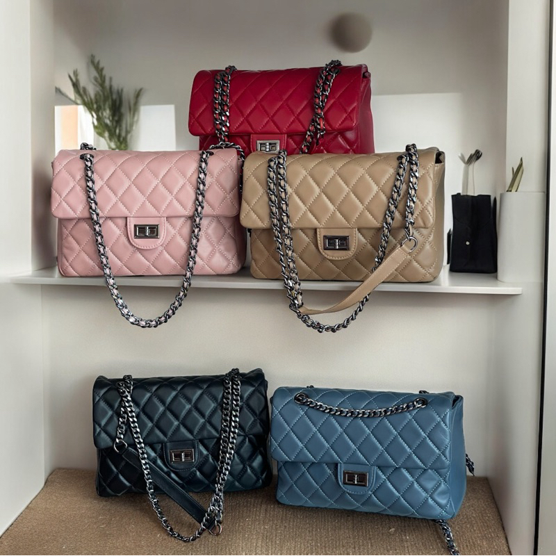 Luca 30cm กระเป๋าหนังแกะนิวซีแลนด์ มาพร้อมหนังรองบ่า แบรนด์Lovera