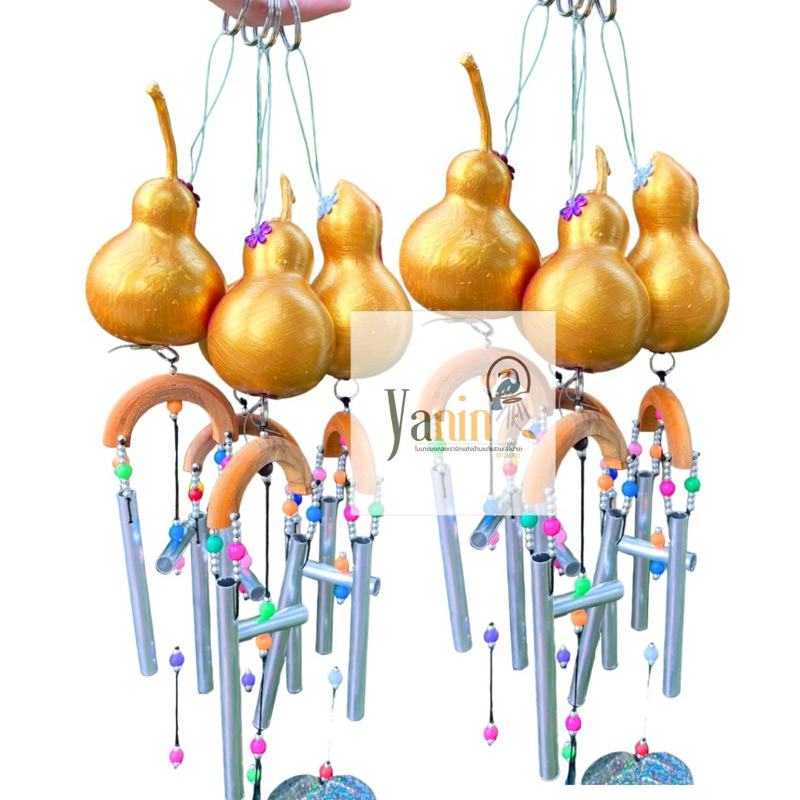 โมบายมงคล น้ำเต้าเงินน้ำเต้าทอง น้ำเต้าแดง พร้อมโมบาย2แท่งดักทรัพย์(พร้อมส่ง)