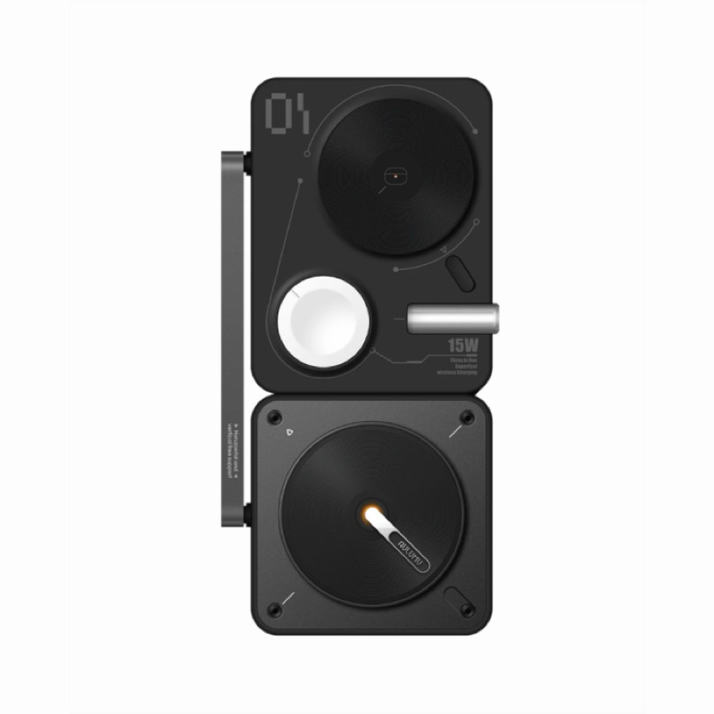 (Upgrade)แท่นชาร์จไร้(Qi2) Aulumu M01 4-IN-1 Foldable Charging Station