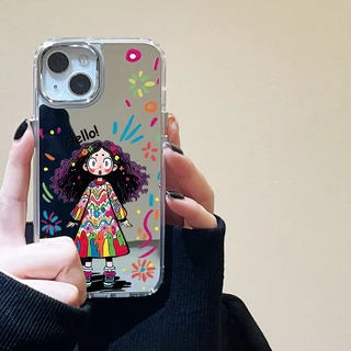 🚚COD🚚Case For เคส iPhone 16 17 Pro Max 11 13 15 14 12 17 Pro Max เคสไอโฟน 13 กรณีโทรศัพท์มือถือ Mirror Flowers Case