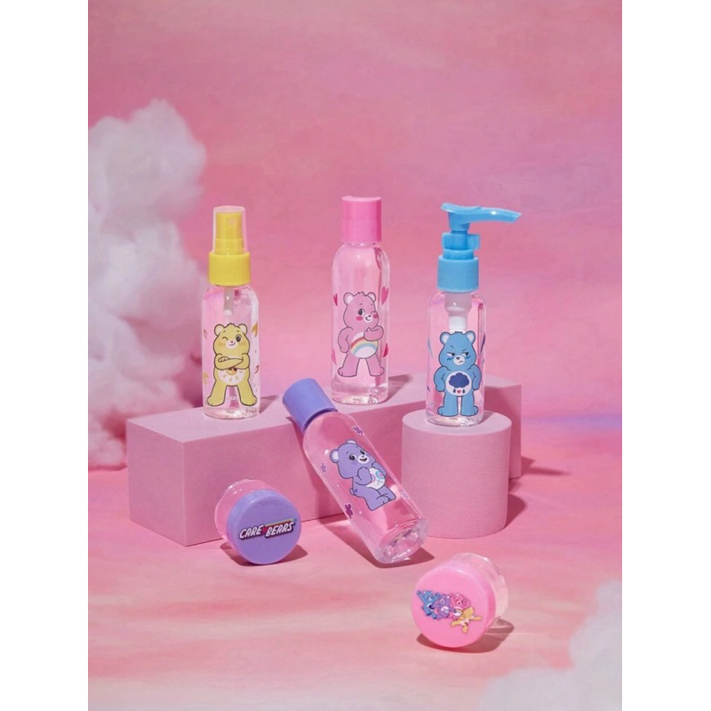 พร้อมส่ง set/6ชิ้น ขวดพลาสติก โปร่งใส พกพาได้พลาสติก Care Bearsลิขสิทธิ์แท้100%จากSHEIN X