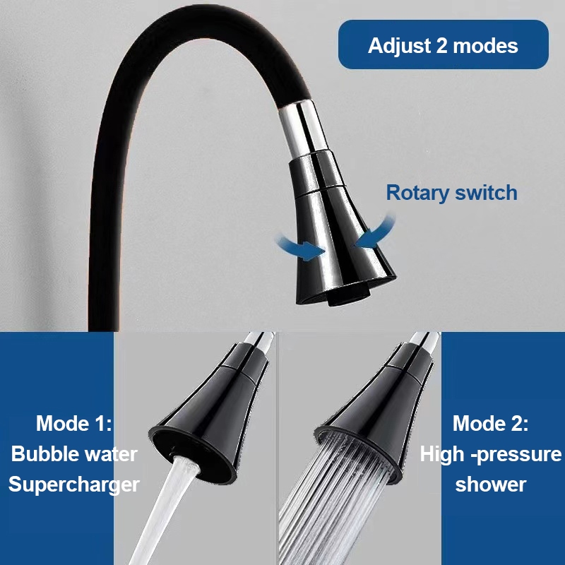 【ซิลิโคนกันรั่ว】ก๊อกน้ำห้องครัว 360° หมุนได้รอบทิศ หัวก๊อก304สแตนเลส ทนทาน ล้างจานสะดวก ติดตั้ง2ขั้นตอนง่ายๆ - รูปที่ 3