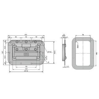มือจับสปริง แบบเจาะขันสกรู แบบพับได้ ขนาด 100mm 130mm 162mm หูหิ้ว ตู้ลำโพง Diy มี 3 ขนาด ราคาต่อ 1 ตัว สีเงินและสีดำรมค