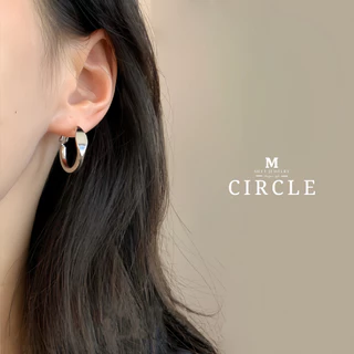 MEET💕ต่างหูเงิน Circle ต่างหูแฟชั่น ต่างหูห่วง ตุ้มหูเงินแท้925 ต่างหูผู้หญิง ต่างหูเกาหลี ต่างหู