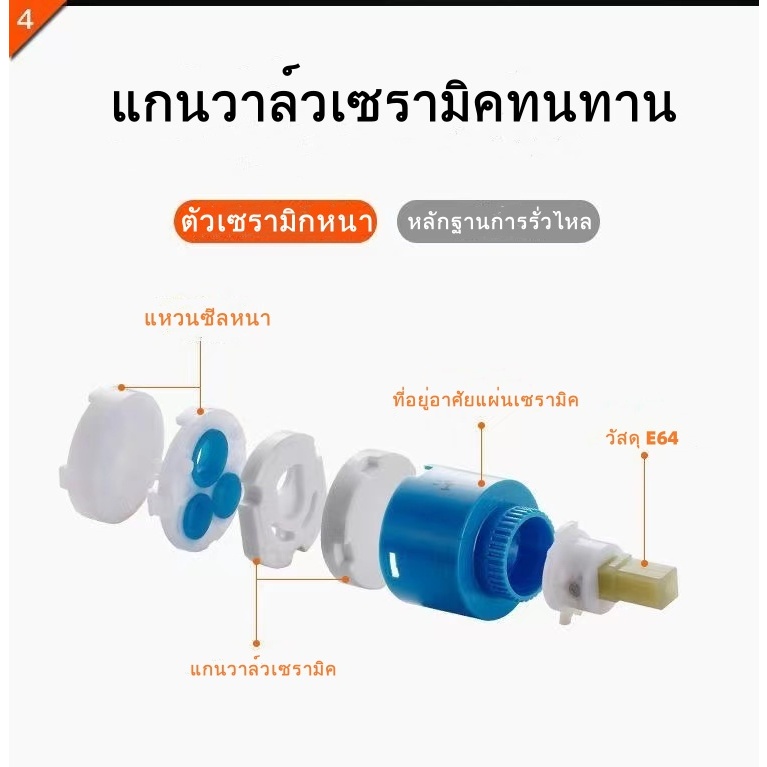 ก๊อกน้ำซิงค์ ก๊อกน้ำอ่างล้างจาน ดัดคอได้ คองอ ปรับน้ำ 2 ระดับ หมุนได้360 ไม่เป็นสนิม ราคา ถูกที่สุด ดีลบีเคเค แกลเลอรีภาพที่ 6