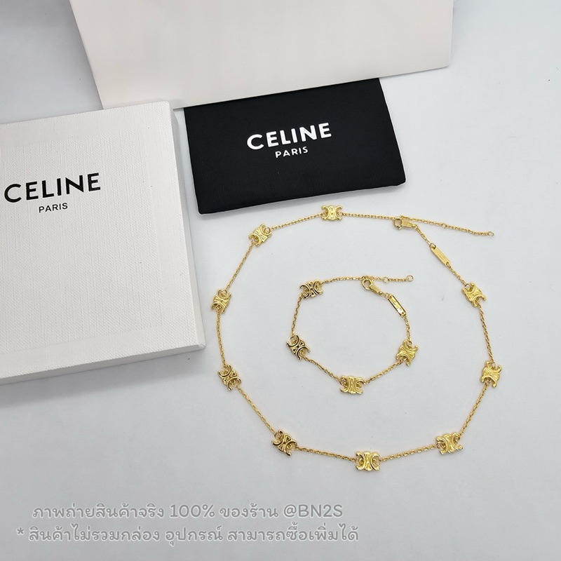 [ออริ] [สร้อยคอ] CL MINI TRI NECKLACE สร้อยคอซีลีน ผู้หญิง 1:1 เลเซอร์โลโก้ ไม่ลอก ไม่ดำ งานดี สวยมากรับประกันงานเลย